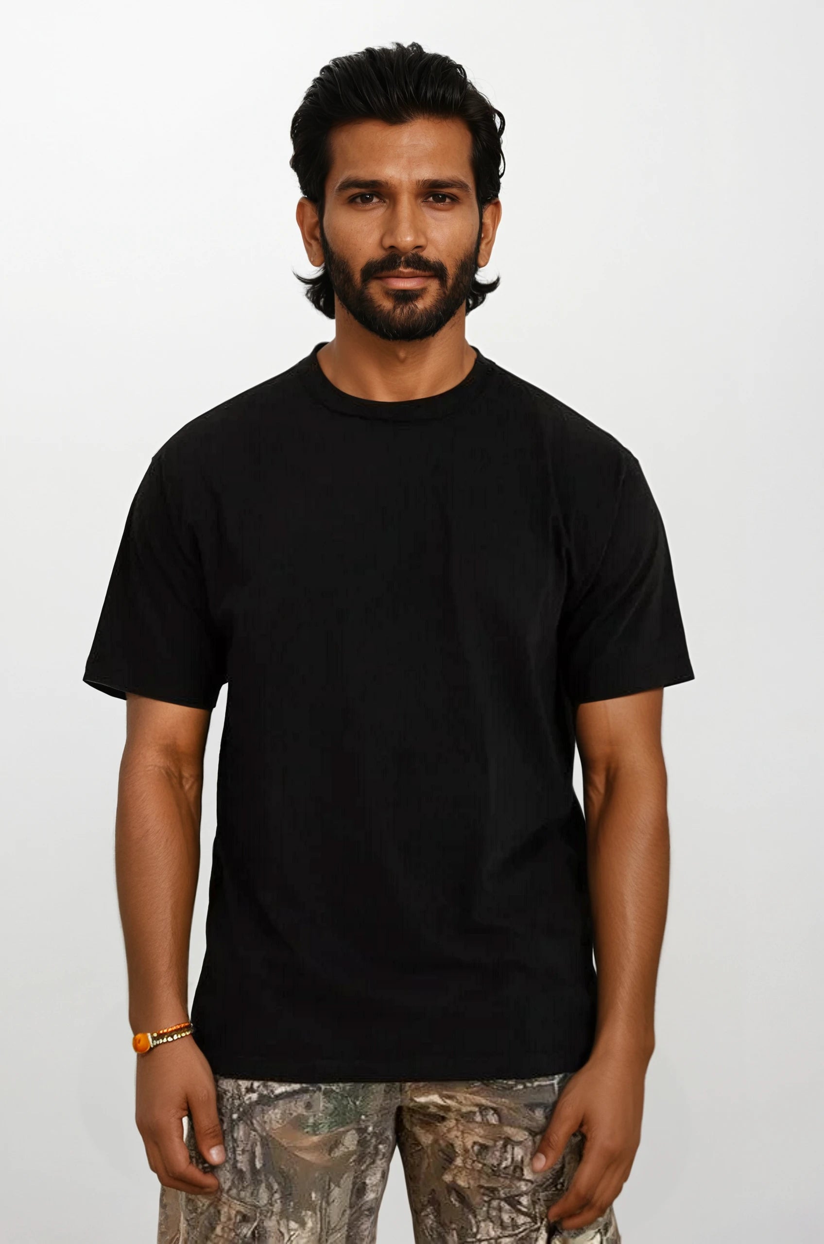 Heavy Weight Reactive Black T Shirt - Garment Dye