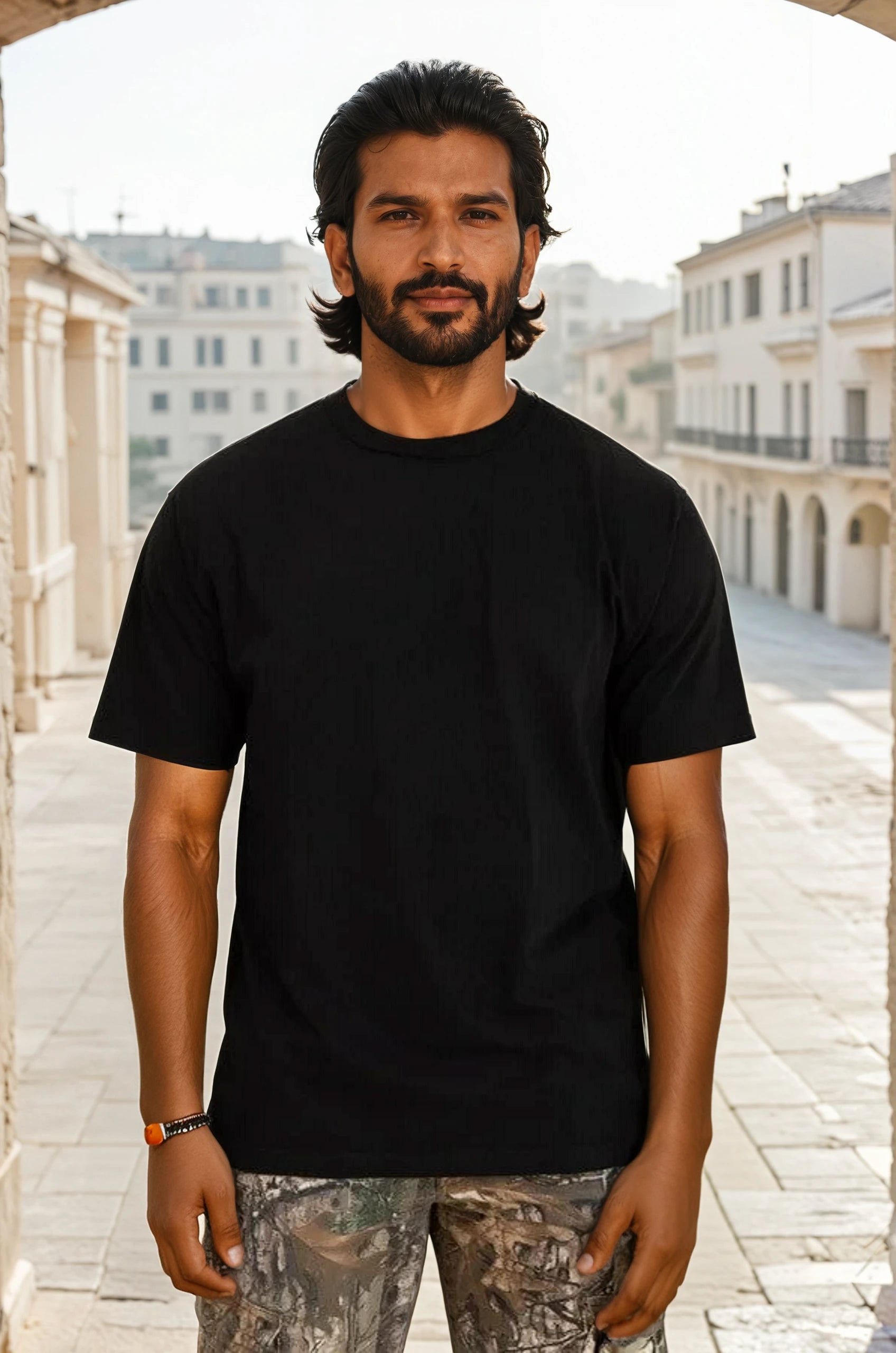 Heavy Weight Reactive Black T Shirt - Garment Dye