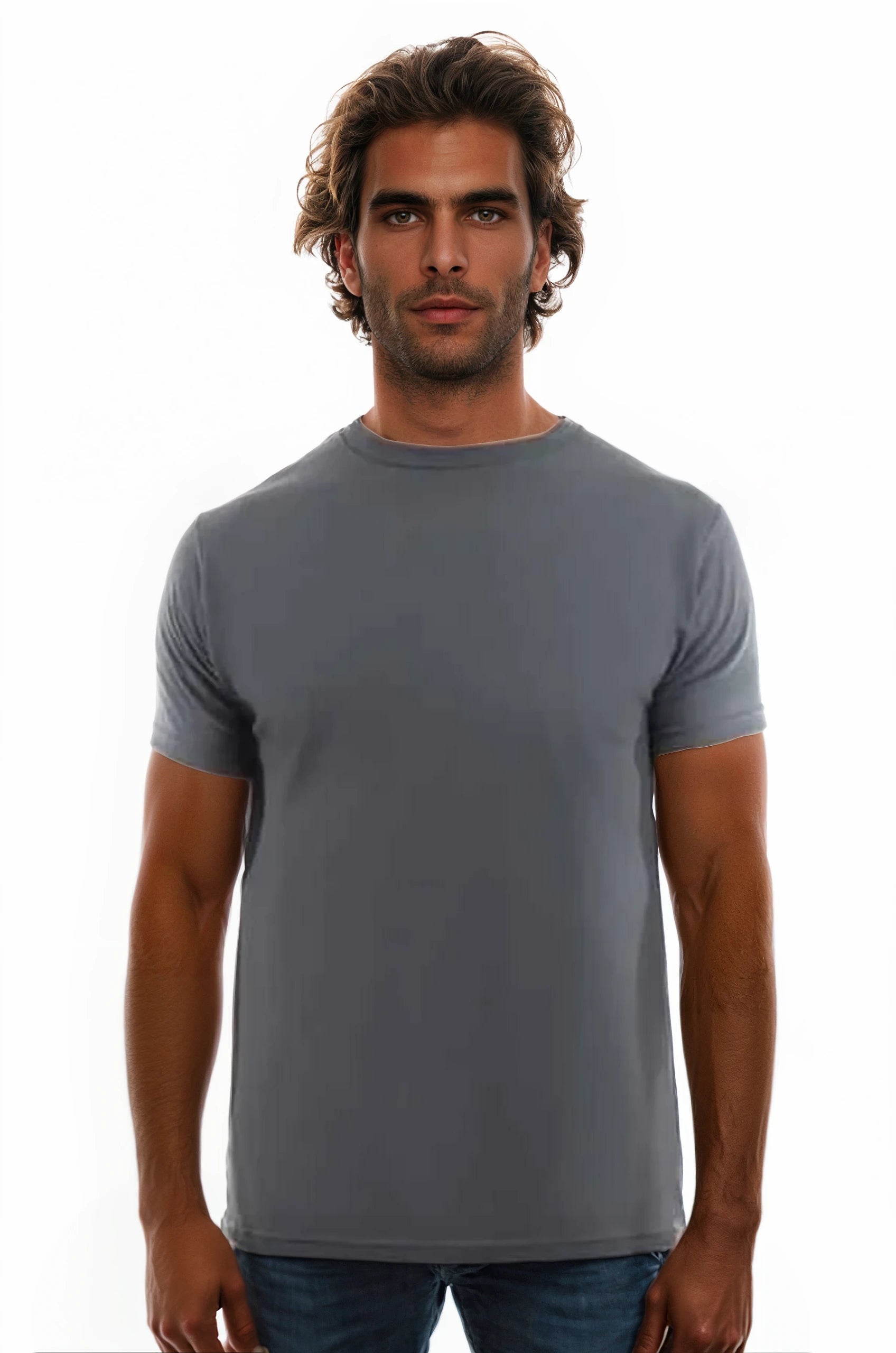 3100 Charcoal 3100 Premium Blank Cotton Crew Neck T-Shirts by spectraUSA