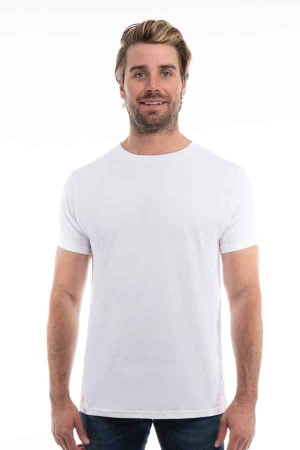 white Premium Blank Cotton Crew Neck T-Shirts by spectraUSA