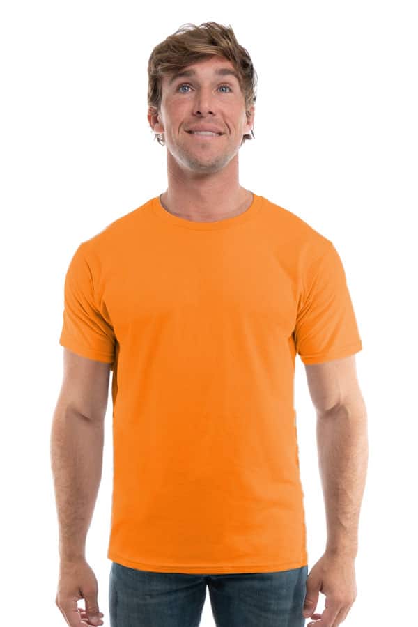 Orange cotton t-shirt style 3100 by spectrausa ring spun