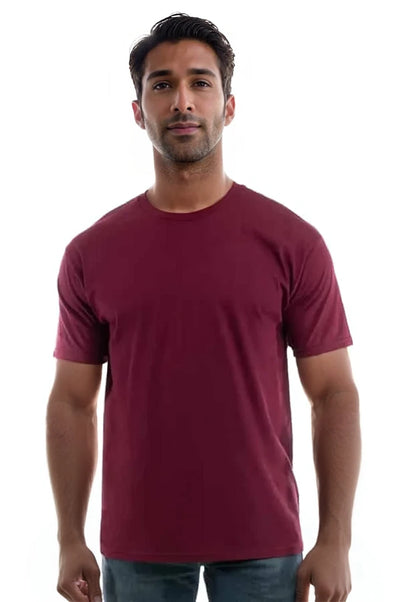 3100 Maroon 3100 Premium Blank Cotton Crew Neck T-Shirts by spectraUSA