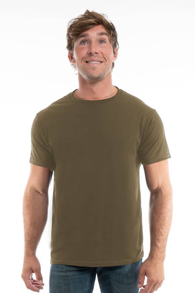 Military Green cotton t-shirt style 3100 by spectrausa ring spun