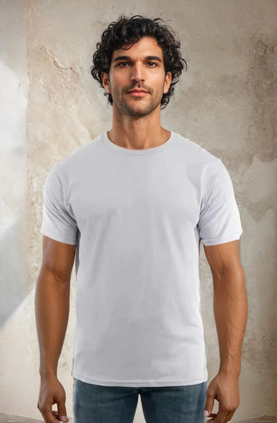 Silver 3100 Premium Blank Cotton Crew Neck T-Shirts by spectraUSA