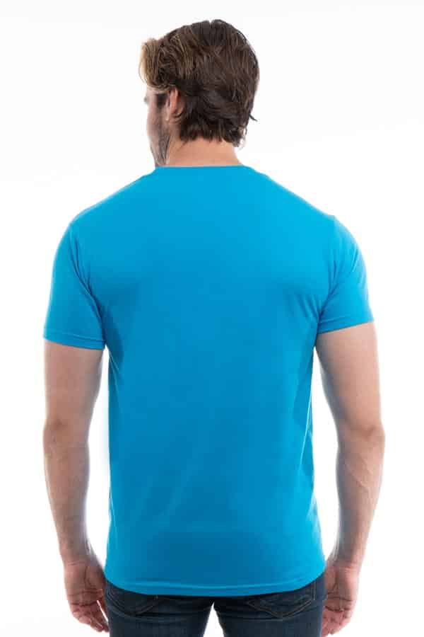 Turquoise Premium Blank Cotton Crew Neck T-Shirts by spectraUSA