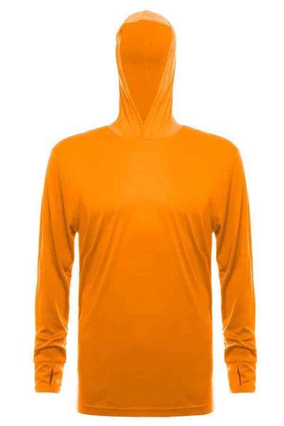 Construction Orange UPF50 performance hoodie crew long sleeve t-shirt by spectrausa