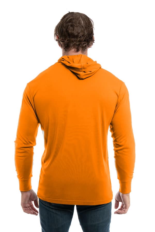 Construction Orange UPF50 performance hoodie crew long sleeve t-shirt by spectrausa