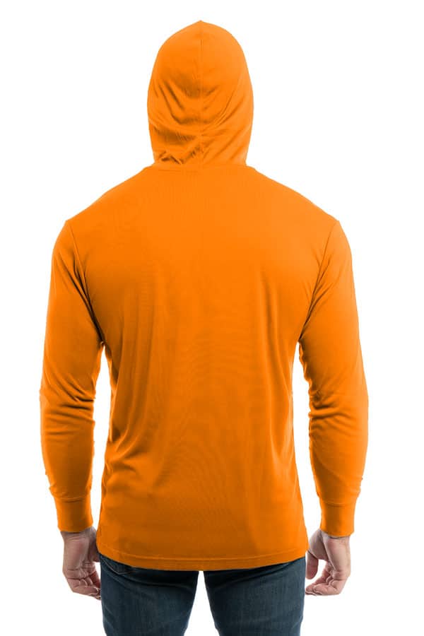 Construction Orange UPF50 performance hoodie crew long sleeve t-shirt by spectrausa