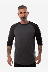 spectrausa-rg3000-fashion-raglan-black-charcoal Raglan sleeve baseball t-shirt by spectrausa