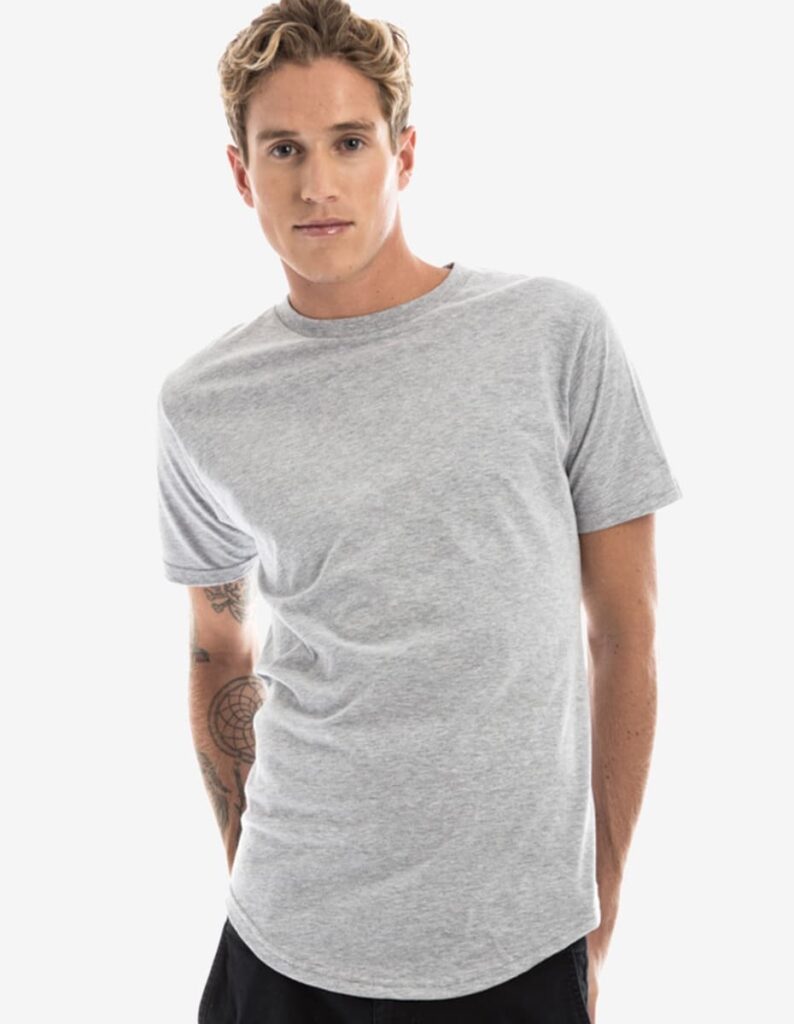 Long-line Curved Hem T-Shirt