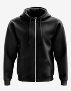 4000pz front black, Bulk Zipper Hoodie