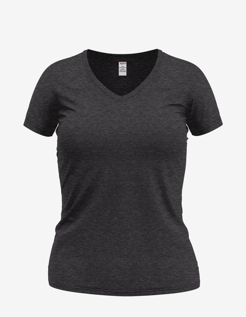 Charcoal Black Heather front, Bulk Wonder Vee T-Shirt | 8650