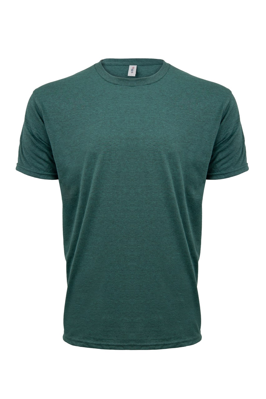Mint Black Heather Wholesale Bi-blend T-shirt Front