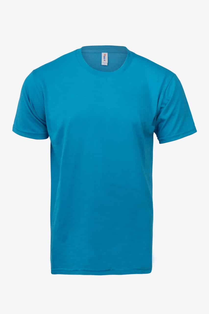 Turquoise Heather Bi-blend T-shirt Front