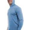 Lt Blue UPF50 performance hoodie crew long sleeve t-shirt by spectrausa