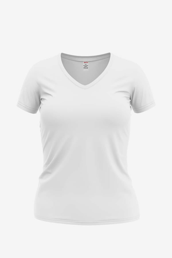 V-Neck Ladies Tee. Prepared For Dye. Wholesale Orders